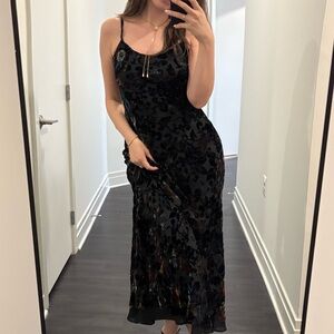 Vintage Chetta B velvet burnout maxi dress size small